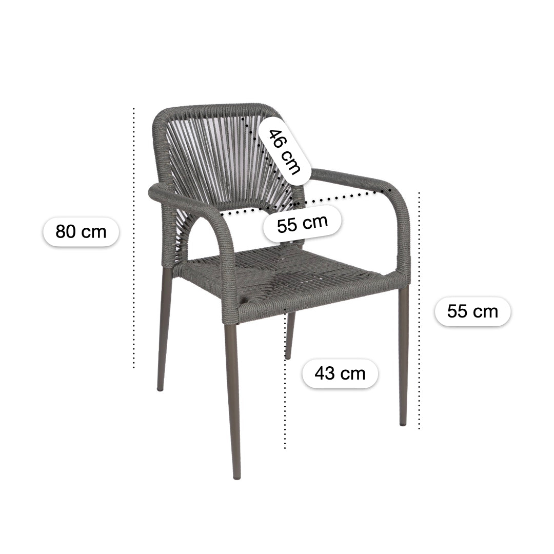 Silla Tejida Zipolite Gris