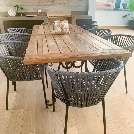 Silla Tejida estilo Capri Gris