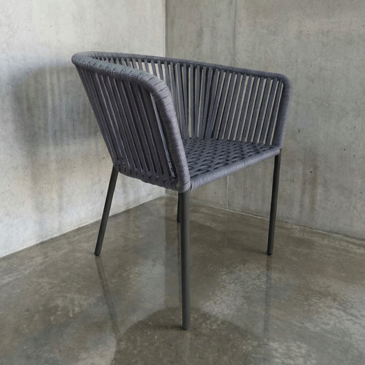 Silla Tejida estilo Capri Gris