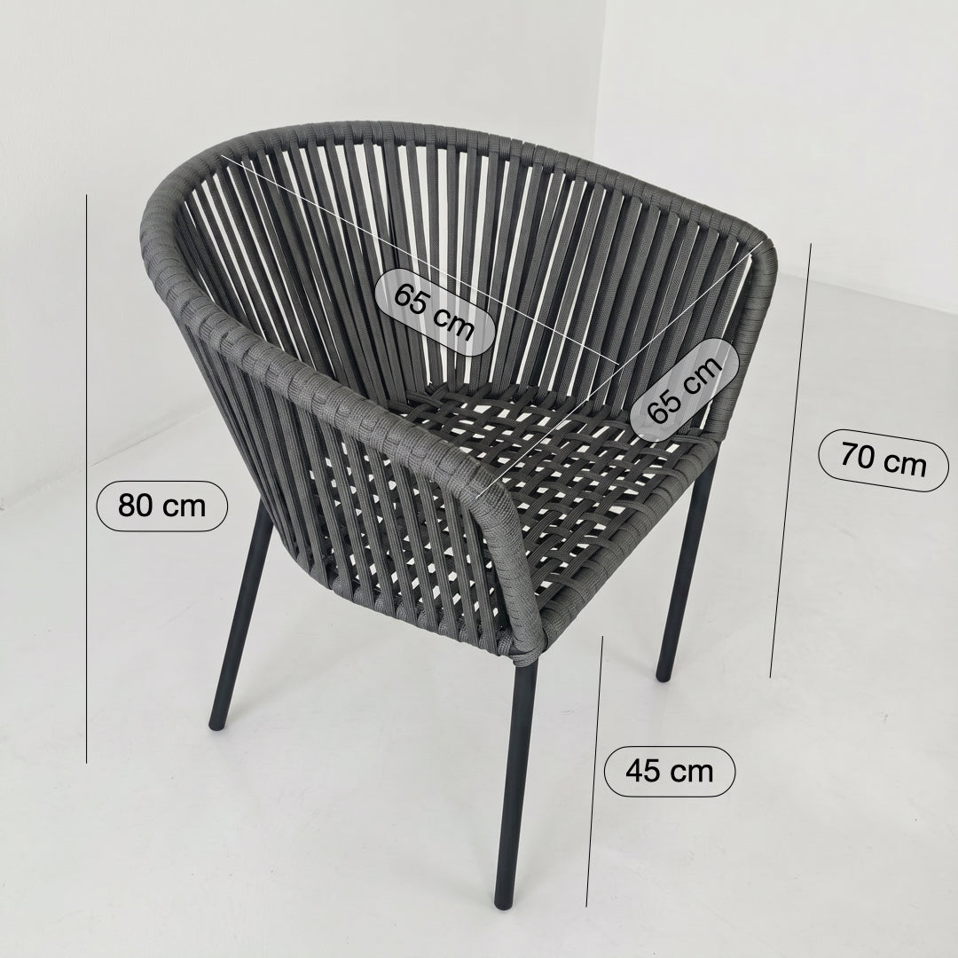 Silla Tejida estilo Capri Gris