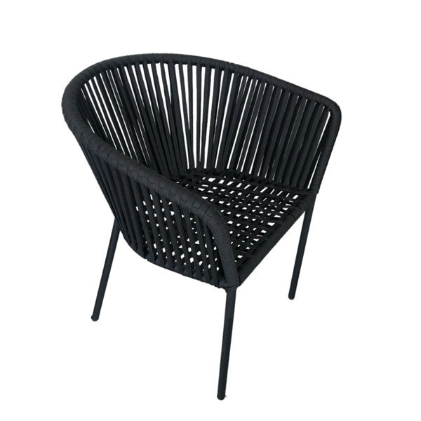 Silla Tejida estilo Capri Negra