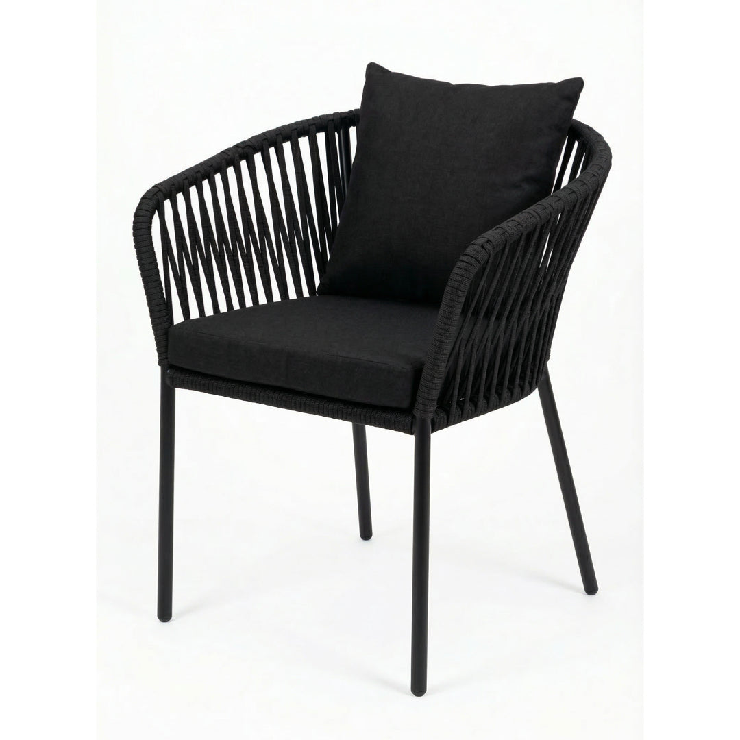 Silla Tejida estilo Capri Negra