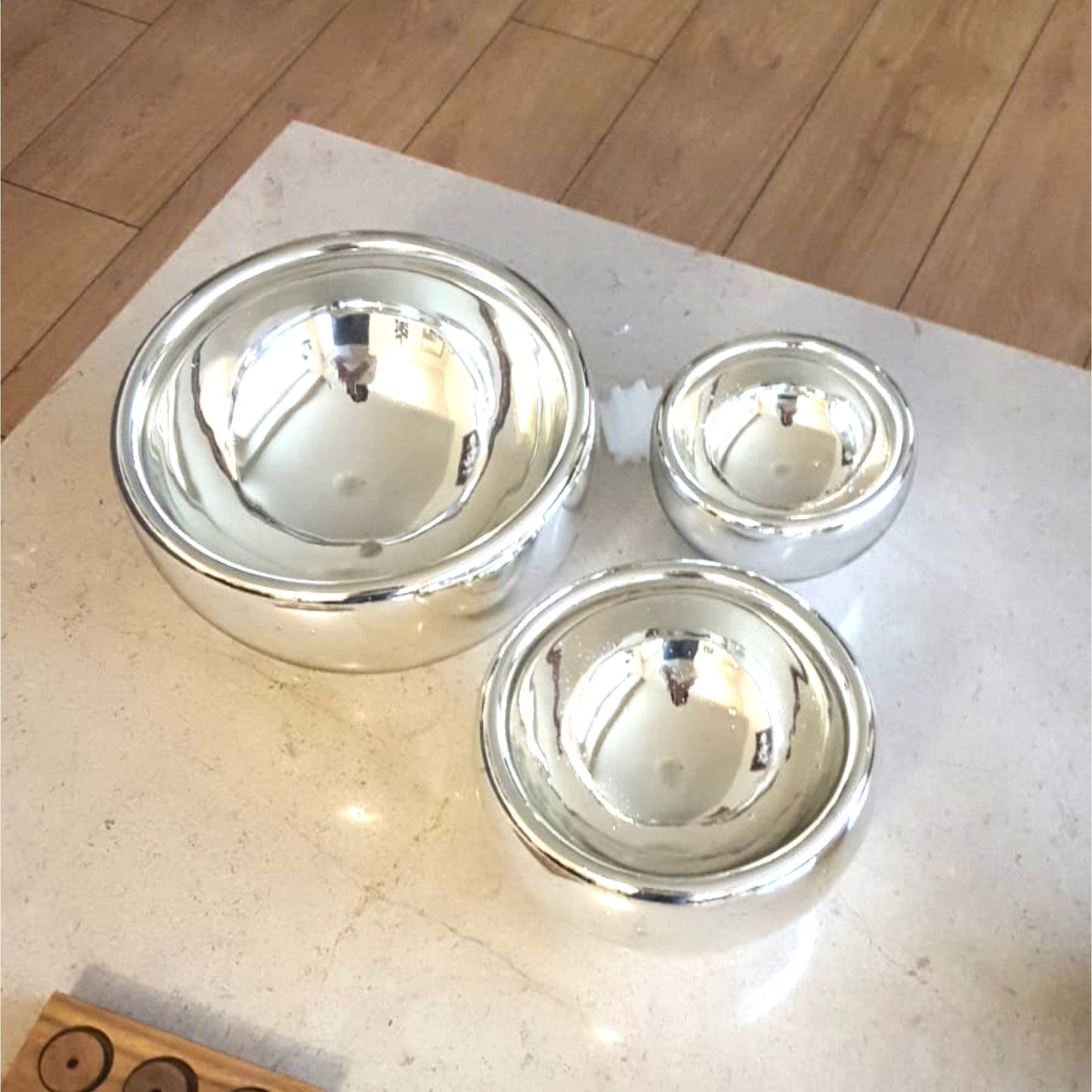 Tres Bowls de Vidrio Soplado