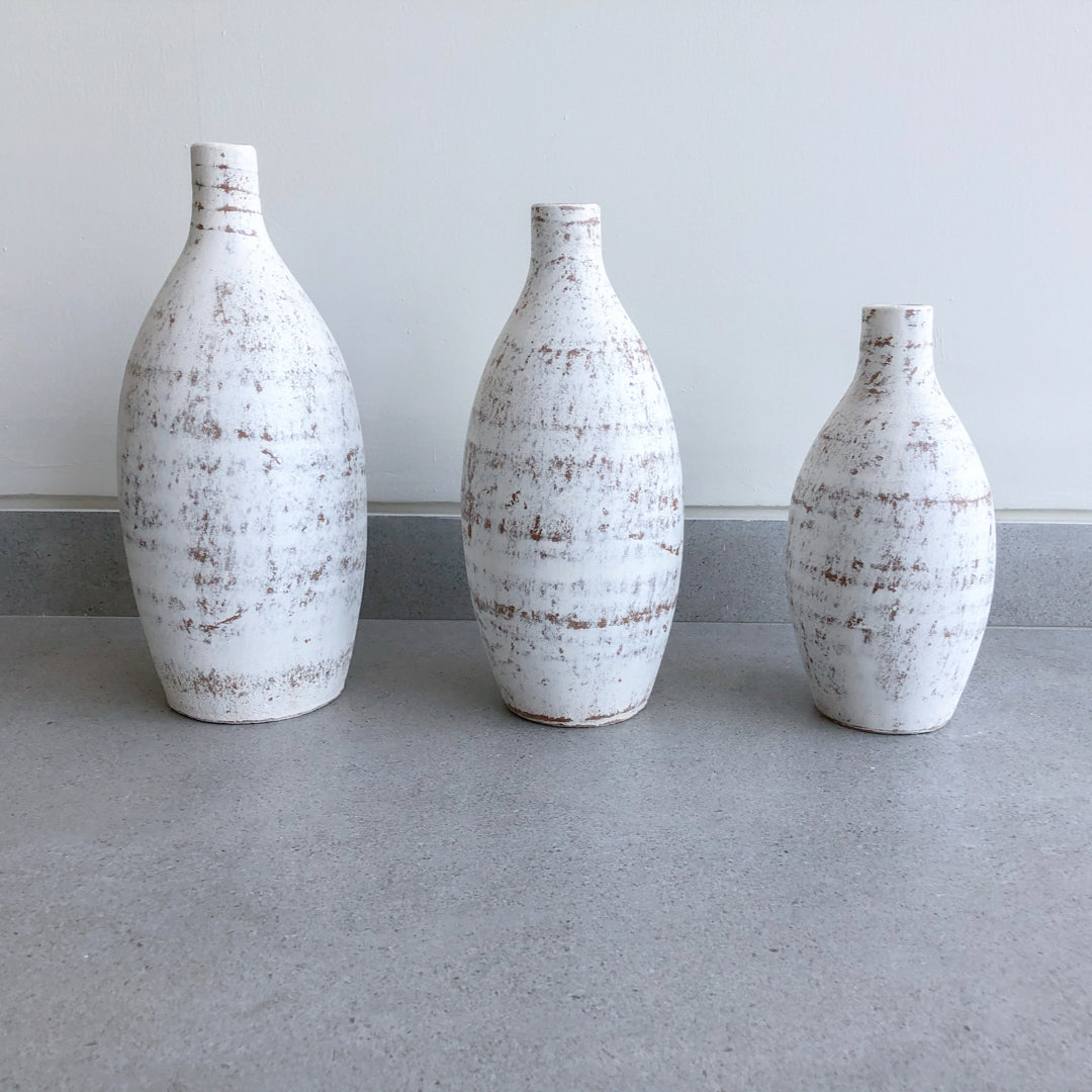 Set de Tres Jarrones de Barro estilo Fontana