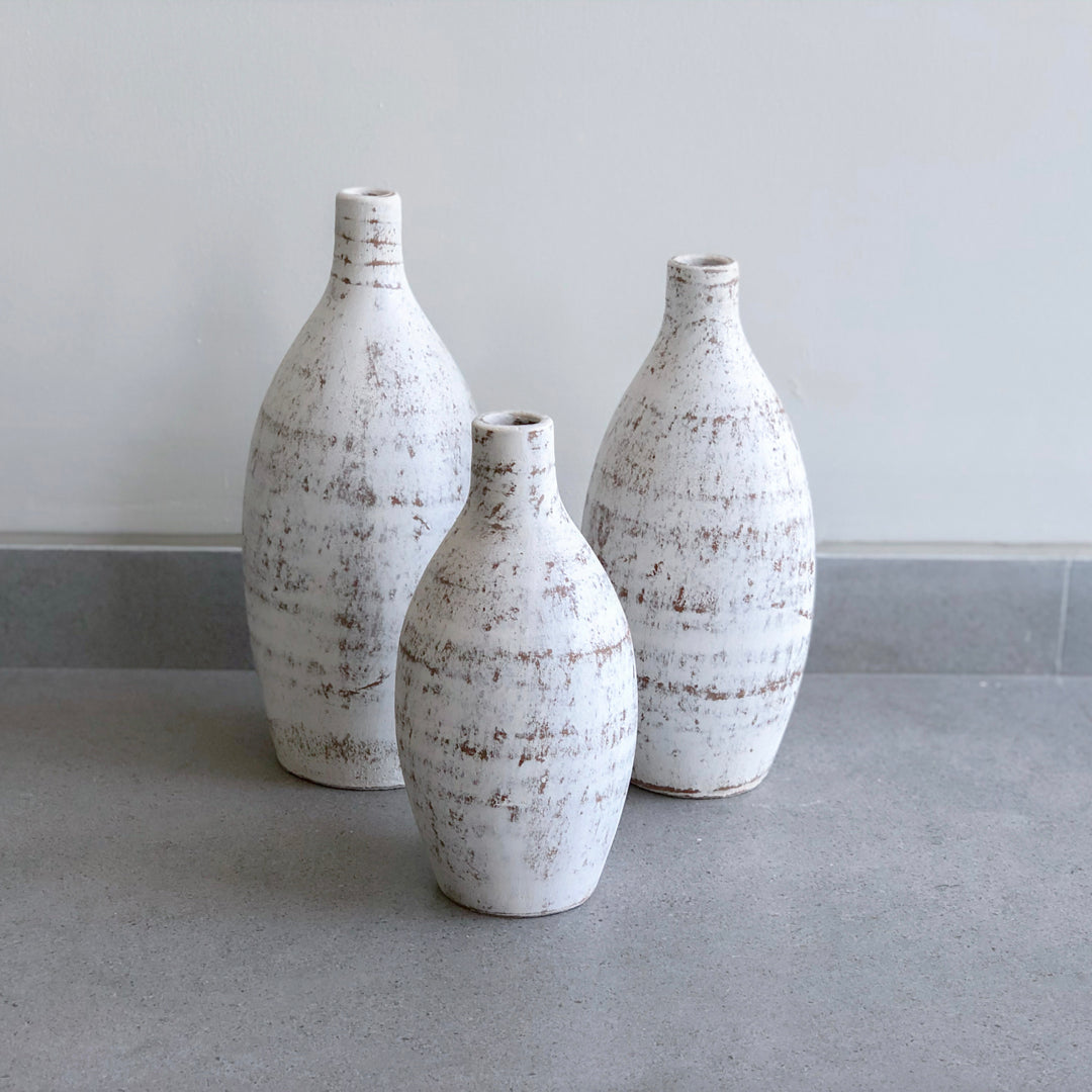Set de Tres Jarrones de Barro estilo Fontana
