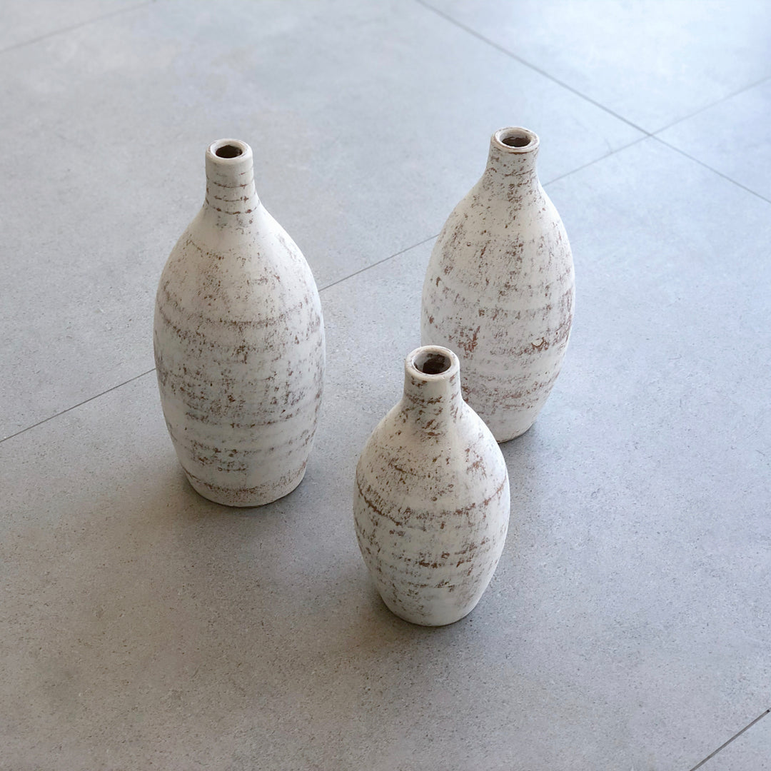 Set de Tres Jarrones de Barro estilo Fontana