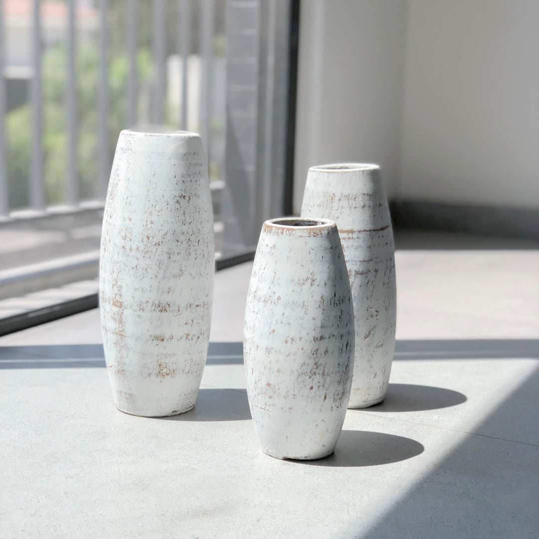 Set de Tres Jarrones de Barro estilo Quintana