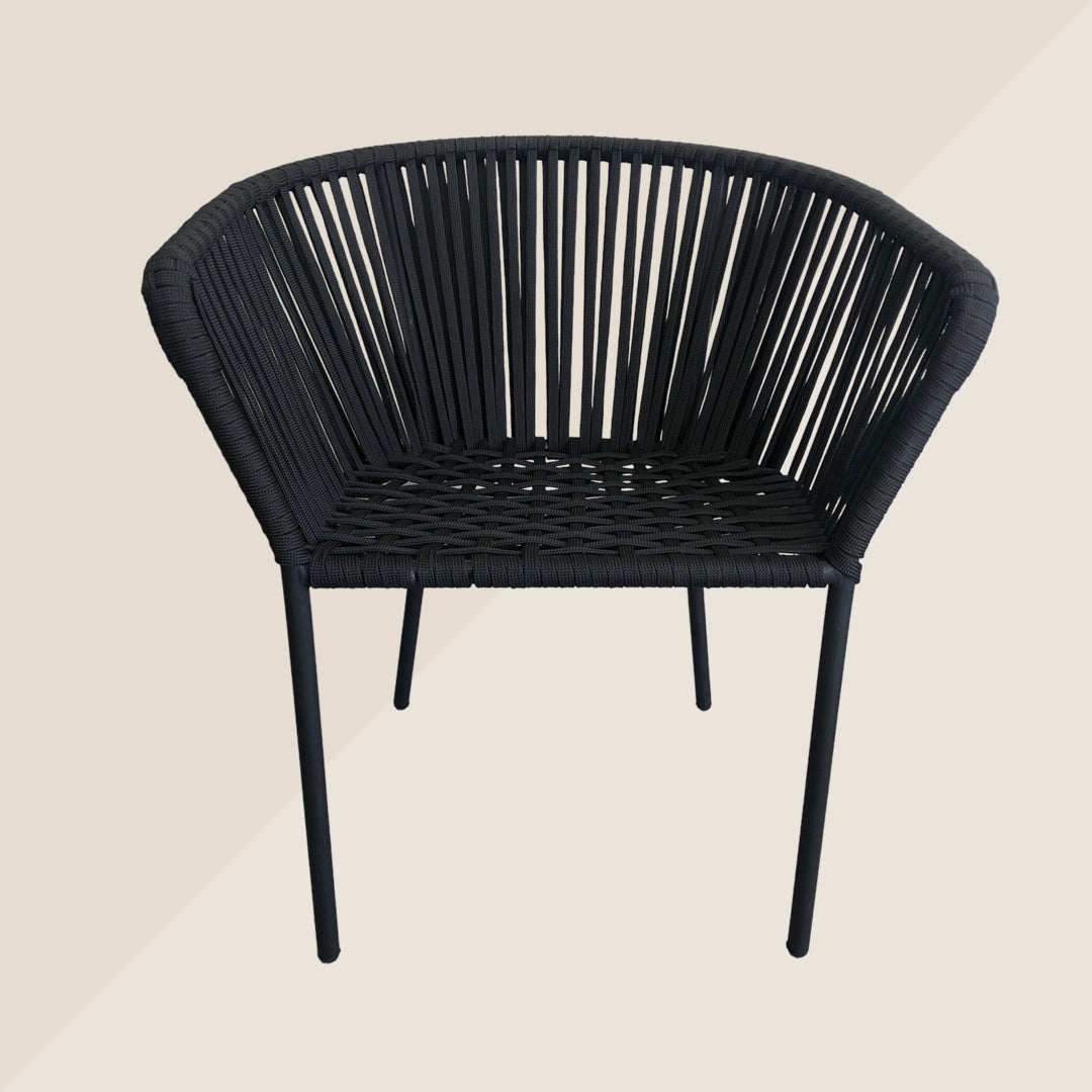 Silla Tejida estilo Capri Negra