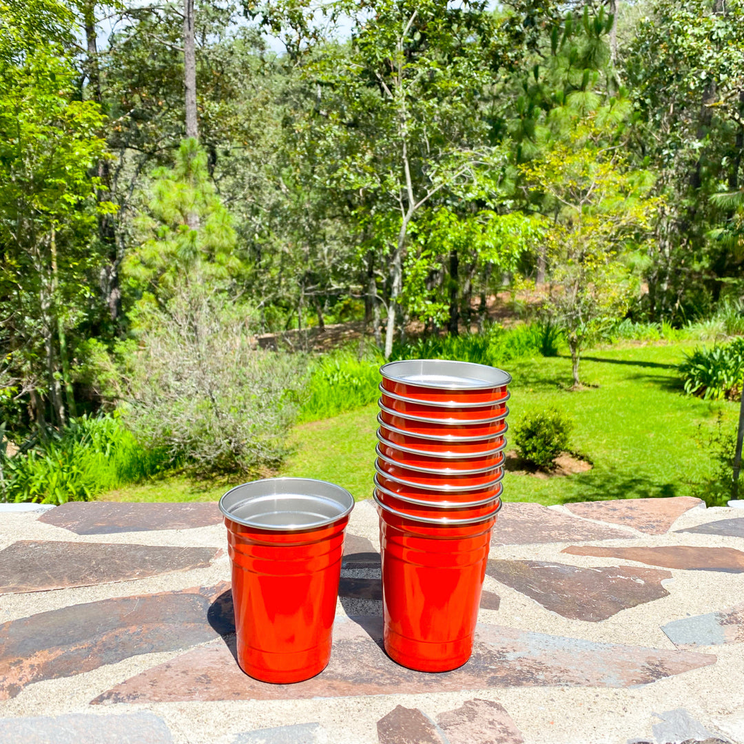 10 Vasos de Acero Inoxidable