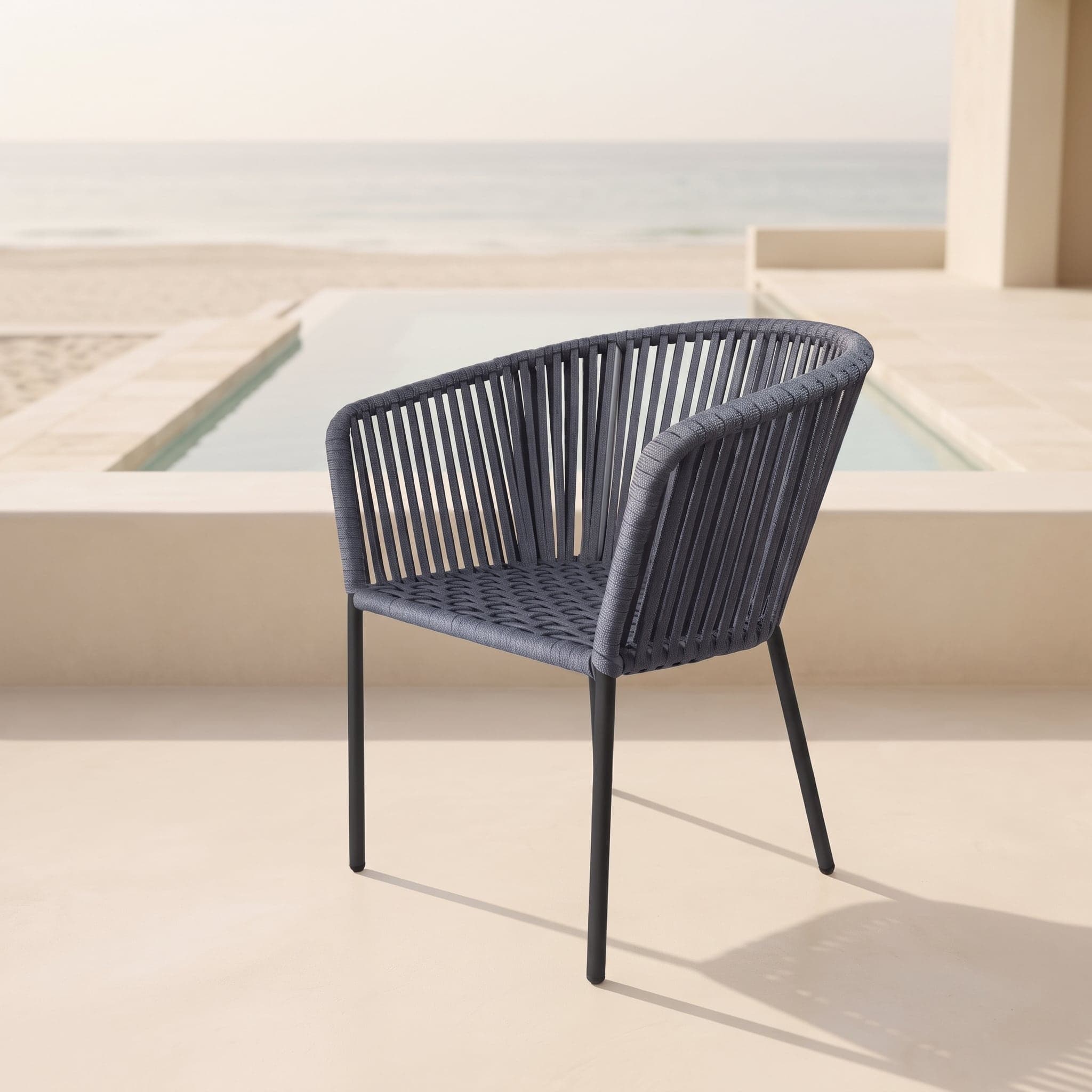 Silla Tejida estilo Capri Gris