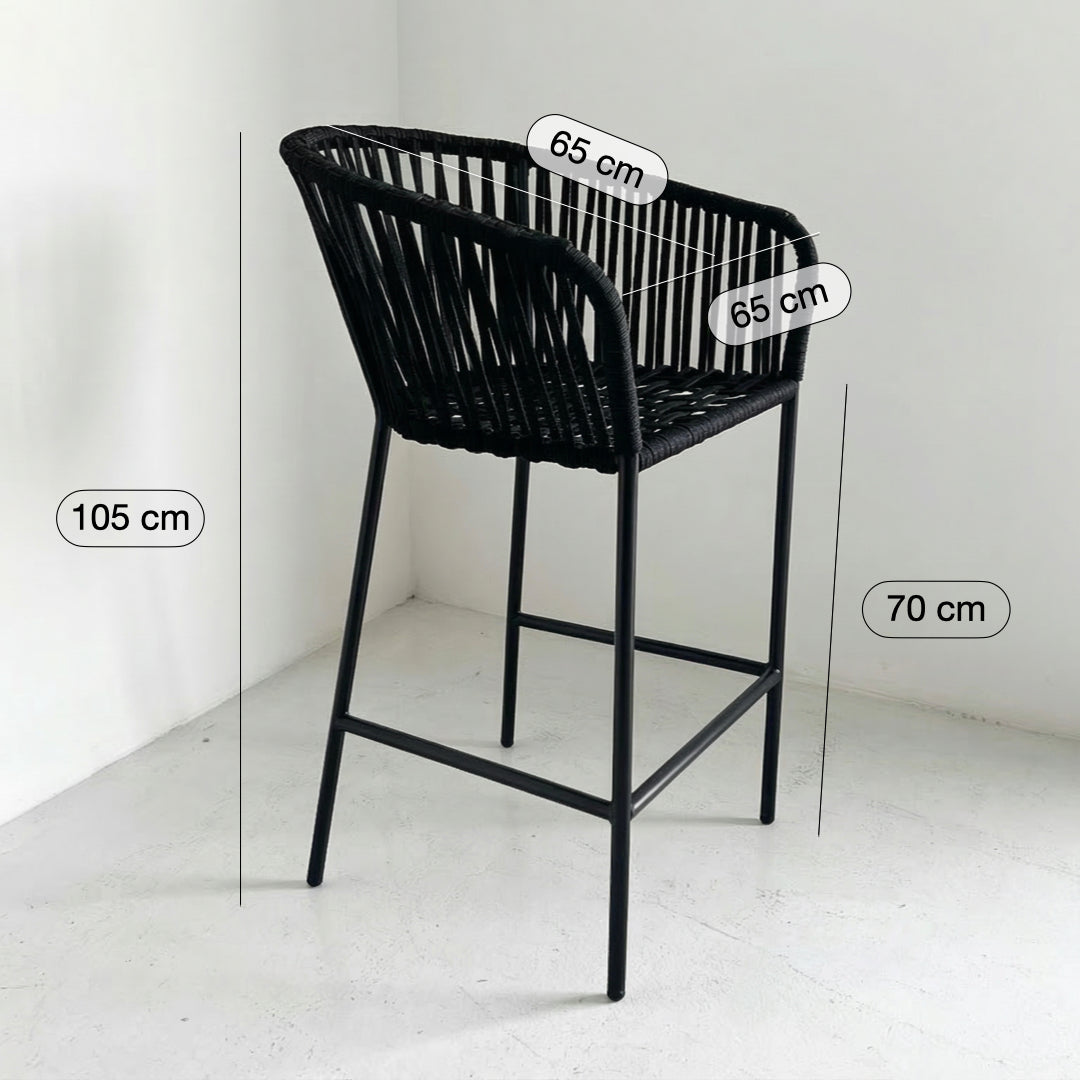 Banco Tejido estilo Capri Negro