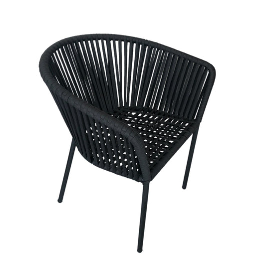 Silla Tejida estilo Capri Negra