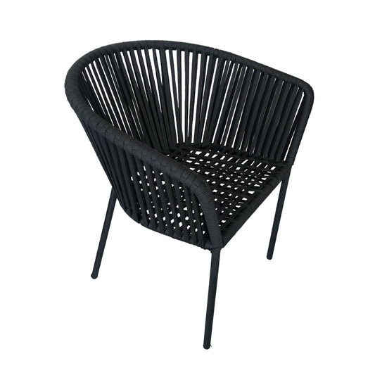 Silla Tejida estilo Capri Negra