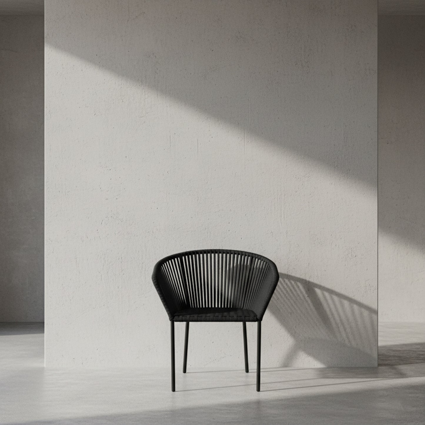 Silla Tejida estilo Capri Negra