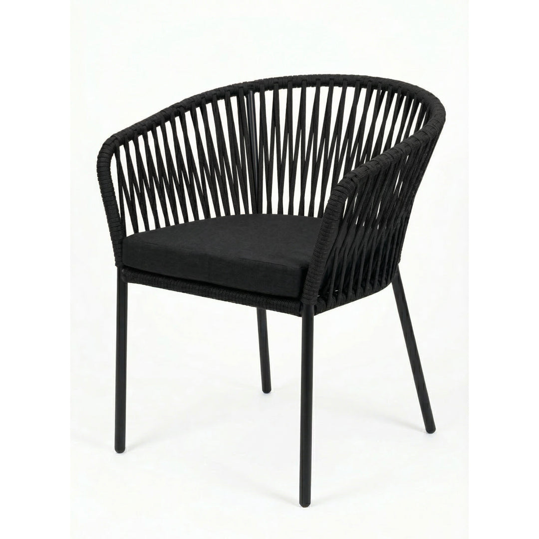 Silla Tejida estilo Capri Negra